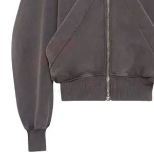 Sweat à capuche zippé personnalisé de haute qualité, effet délavé, pour homme, en polyester/coton, respirant, séchage rapide, mode décontractée hiver - Product Image 4