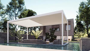 Pergola bioclimatique de style moderne avec toit entièrement personnalisable pour l'extérieur - Product Image 2