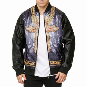 Chaquetas Bomber de nailon para hombre, de poliéster, con cremallera, diseño personalizado y marca, Color oscuro - Product Image 5