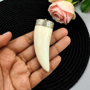 Buffalo Bone Pendant Necklace Natural Sustainable Tribal Jewelry for Women High Quality - Product Image 3