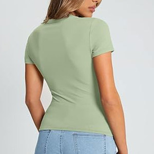 Verano 2025 Camiseta básica de moda Camisetas recortadas de manga corta - Product Image 6