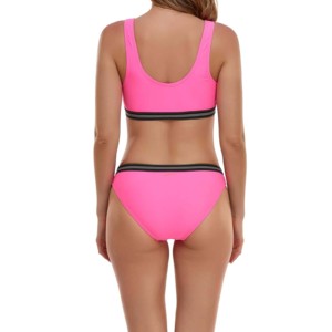 Maillot de bain bikini taille haute pour femme 2026, personnalisable avec logo OEM, décoration en cristal, 1 pièce, séchage rapide, respirant, Spandex/Nylon - Product Image 3