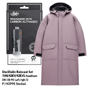 Stockholm <b>Raincoat</b> Set 1140/42KV/42KVS Aluminium F1 Round OB DIN Left/Right D/D HOPPE Stocked - Product Image 3