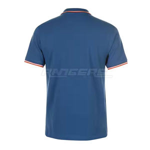 Camiseta Polo Azul para Hombre, Cuello y Puños en Contraste, Algodón, Estilo Casual, Corte Ajustado, Transpirable, con Logotipo Personalizado - Product Image 2