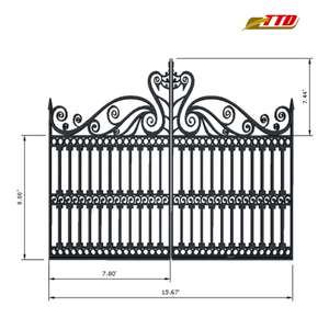 Handcrafted Iron Gate Images Show Perfect Decorative Structure Villas Fences High Durability Eco-Friendly Iron Gate <b>3D</b> <b>Modeling</b> - Product Image 6