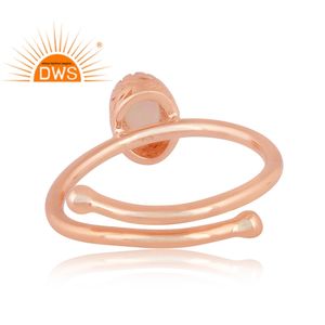 Oval Cut Natural Fine Quality Ethiopian <b>Opal</b> Gemstone <b>Ring</b> Wholesale 925 Sterling <b>Silver</b> 14k Rose Gold Plated Stacking <b>Ring</b> - Product Image 4