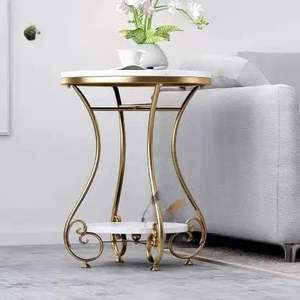 โต๊ะกาแฟทรงกลมแบบซ้อนได้ โครงโลหะ ดีไซน์ทันสมัย ใช้เป็นโต๊ะข้างเตียง หรือโต๊ะวางโซฟา - Product Image 3