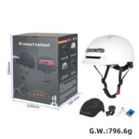 Casco Inteligente con Luz y Altavoz para Ciclismo Urbano, Modelo Z005 Blanco Mate, con Bluetooth, IA y Señalización de Giro