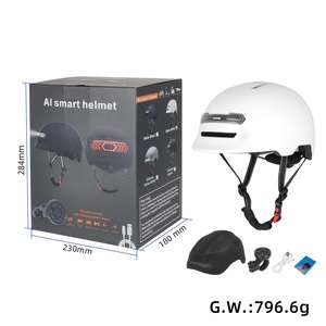 Matte White Z005 Voice <b>Light</b> Helmet City Commuter Speaker Headset Bike Bt Smart AI Scooter Helmet With Turn Signal <b>Light</b> - Product Image 5