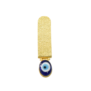 Pendientes de Botón de Piedra de Ojo Turco Mate Chapados en Oro, Diseño Moderno, Material de Latón de Alta Calidad, para Mujeres y Niñas - Product Image 2