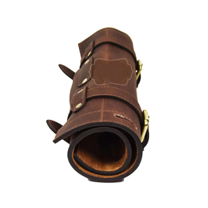 100% Top High Quality Lightweight Genuine Leather Knife <b>Roll</b> <b>Bags</b> Factory-Made Tools <b>Roll</b> OEM Supported-LKR-0032 - Product Image 4