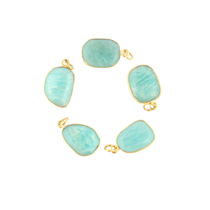 Conector de bisel de amazonita natural, conector colgante de fianza única, colgante de dijes diy para fabricación de joyas - Product Image 3