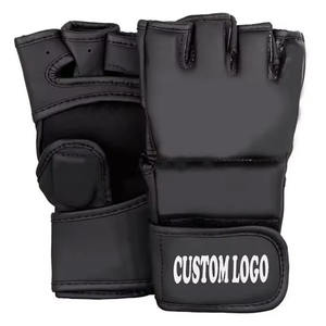 Guantes de Entrenamiento MMA para Hombre, Hechos de Cuero, Personalizados con Etiqueta Privada, de Alta Calidad, con Cordones, Fáciles de Usar, Medios Dedos, Ligeros y Antideslizantes - Product Image 1