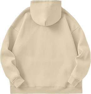 Men's 100% Cotton Oversized Pullover Quarter Zip Hoodie Embroidered Loose Fit Sweatshirt Kangaroo Pocket Winter <b>Season</b> MOQ 2pcs - Product Image 2