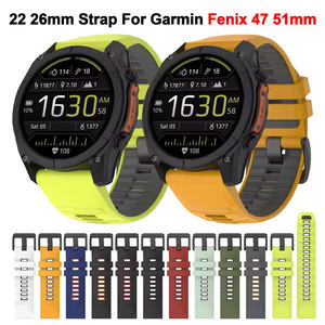 Tali Jam Silikon 22mm 26mm untuk Enduro 3 Tactix, Gelang Jam untuk Garmin Fenix 8 E 7 7X Pro 5 5X Plus 6 6X Pro Epix Gen 2 - Product Image 1