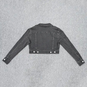 Chaquetas Vaqueras Cortas Lavadas con Bordado Personalizado para Mujer, Nueva Llegada, OEM, con Botones, Impermeables, Estilo Hip Hop Vintage, Marca Privada - Product Image 3