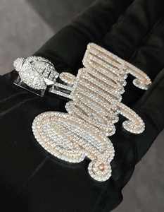 Personalizado único Hip Hop Moissanite diamante colgante encanto completamente helado chapado en oro colgantes plata esterlina 925 - Product Image 3