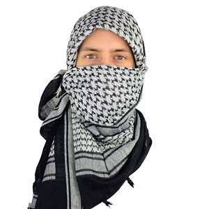 Ready Goods White <b>Black</b> Color Casual Embroidered Arab Yashmagh Shemagh Men <b>Shawl</b> Muslim Hijab Head Scarf Keffiyeh for Ramadan - Product Image 1