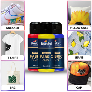 Pinturas de tela profesional 100 ML Juego de 6 pinturas de alta calidad para embalaje personalizado de tela El mejor de los precios - Product Image 5