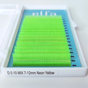 Nouvel Arrivage Extensions de Cils Longs Naturels Faits Main de Haute Qualité Néon Fluorescentes Couleurs Festives en Fibre HY LON Marque Privée - Product Image 1