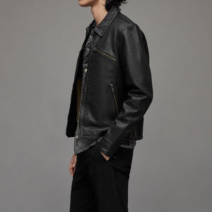 2023 Pakistan <b>Men's</b> Real <b>Leather</b> <b>Jacket</b> High Street Style <b>Cheap</b> Winter Canvas <b>Jacket</b> for <b>Men</b>-100% <b>Leather</b> - Product Image 6