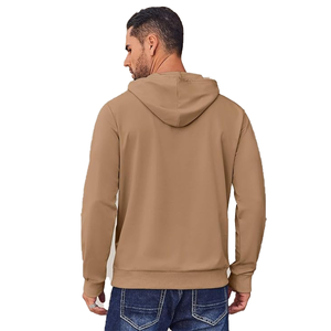 Sudaderas con capucha unisex heavyweight Brown fleece diseño de logotipo personalizado estampado en relieve temporada de invierno sudaderas de hombre ropa de calle al por mayor - Product Image 2