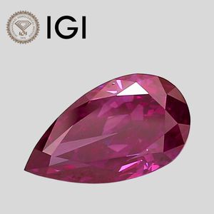 Diamant de laboratoire de 3,51 carats, taille poire, rose foncé fantaisie, VS1, certifié IGI - Product Image 1