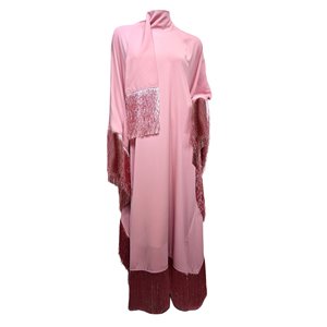 2025 nuevo estilo Color sólido diseño de manga murciélago ropa de mujer para Eid vestido personalizado señoras Abaya vestido musulmán - Product Image 1
