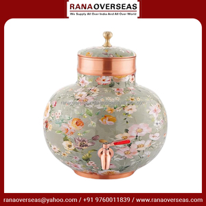 Distributeur de réservoir d'eau en cuivre imprimé floral de qualité supérieure à la demande Forme et taille personnalisées Utilisation de l'eau pour l'extérieur et l'intérieur - Product Image 6