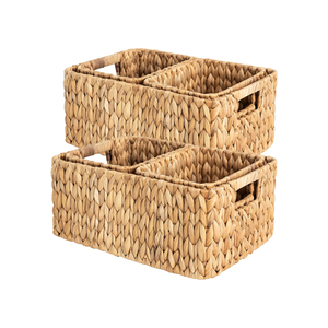 Nouveau design Paniers en osier tissés à la main pour organiser les paniers de salle de bain de stockage de jacinthe d'eau Panier naturel pour étagères - Product Image 1