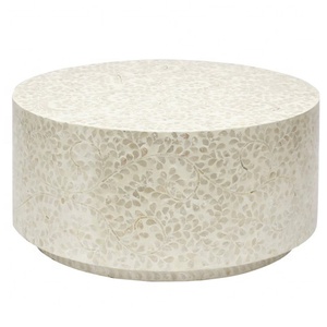Mesa auxiliar de diseño Simple y moderno, mesa redonda con perlas incrustadas, suministro directo de fábrica - Product Image 1