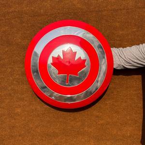 Captain Canada Shield Eco-Friendly Aluminium Art Deco Wall Mount <b>Prop</b> for Roleplay Perfect Christmas Gift for <b>Marvel</b> Collectors - Product Image 4