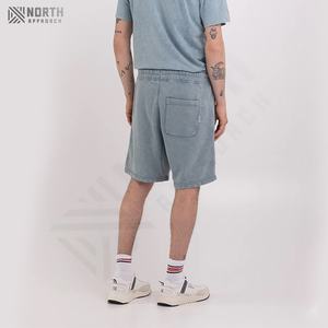 Shorts décontractés d'été pour hommes, lavage à l'acide, confortables, en toile, couleur unie, vente chaude pour adultes, shorts d'été pour hommes de basket-ball - Product Image 4