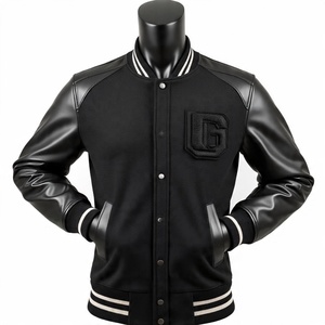 Blouson bombardier de baseball personnalisé de haute qualité en cuir Letterman Blouson de baseball de haute qualité brodé en chenille du fabricant OEM avec logo personnalisé - Product Image 3