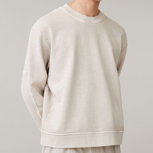 Ras du cou personnalisé poids lourd 350 400 480 Gsm col rond plaine sweats épais blanc surdimensionné coton bouton hommes sweats à capuche - Product Image 1