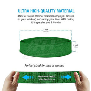 ชุดที่คาดผมและสายรัดข้อมือ ผ้าฝ้ายนุ่ม รับทำแบรนด์สินค้า ป้ายกำกับส่วนตัว ที่คาดผมและสายรัดข้อมือสำหรับออกกำลังกาย - Product Image 3