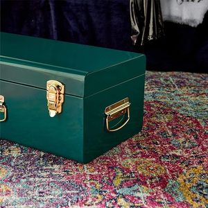 Boîte de rangement en métal faite à la main de haute qualité avec poignée pour la décoration de la maison d'Inde - Product Image 3