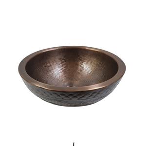 Lavabo de salle de bain en cuivre martelé fait à la main, rectangulaire, finition antique, lavabo vintage de luxe pour hôtels, maisons, OEM disponible. - Product Image 3