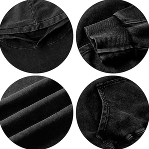 Sweat à capuche lourd coton éponge française vintage lavé à l'acide personnalisé épaule tombante pull à capuche surdimensionné sweat hommes - Product Image 6
