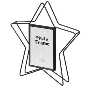 Modern Star Shape <b>Black</b> Metal Decor <b>Photo</b> <b>Frame</b> for Tabletop Display <b>Black</b> Picture <b>Frame</b> - Product Image 1