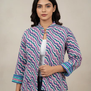 Chaqueta 100% Algodón Acolchada Corta, Abrigo Informal Transpirable y Ecológico - Product Image 1