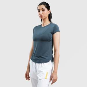 เสื้อโยคะแขนสั้นสีเทา W124 สำหรับออกกำลังกาย - Product Image 3