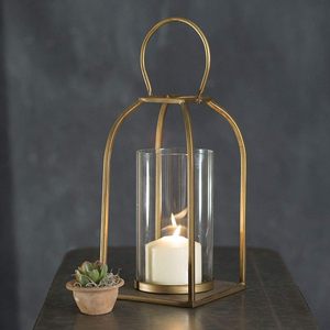 Gold <b>Lantern</b> <b>Candle</b> Holder, Modern Farmhouse Home Decor Accents, Tabletop and <b>Candle</b> Holder <b>lantern</b> - Product Image 6