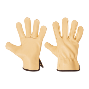 Guantes de trabajo de conductor de cuero dividido de alta resistencia, cómodos guantes protectores de seguridad para manos industriales de vaca de grano de cabra para construcción - Product Image 1