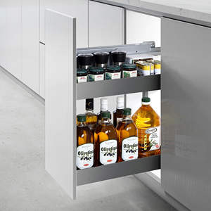 HIGOLD Cesta Extraíble Universal de Acero Inoxidable para Armarios Estrechos de 200MM-250MM - Product Image 1