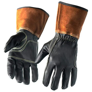 Guantes de soldadura-Guantes de soldadura de cuero de piel de cabra negra Premium/Nuevo último diseño 2025 Guantes de soldadura - Product Image 1