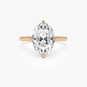 Impresionante anillo de diamante cultivado en laboratorio de 3.00 ct con forma ovalada, claridad E-F VVS, en oro macizo de 14K, joyería nupcial de estilo étnico. - Product Image 3