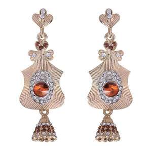 Kriaa ต่างหูห่วงชุบทอง kundan ออสเตรีย1301234 dangler หิน - Product Image 1