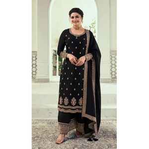 Vêtements indiens et pakistanais Salwar Suit en soie lourde Georgette avec broderie de sequins Designer Salwar Kameez - Product Image 1