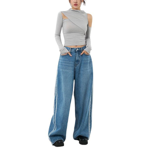 กางเกงยีนส์ขายาวแบบลำลองสำหรับผู้ชายสำหรับเสื้อผ้าแนวสตรีทประจำวันเข้ากับเสื้อแจ็คเก็ตหรือเสื้อยืดได้ง่ายเหมาะสำหรับใส่ทำงานหรือนอกสถานที่ในวันหยุดสุดสัปดาห์ - Product Image 1